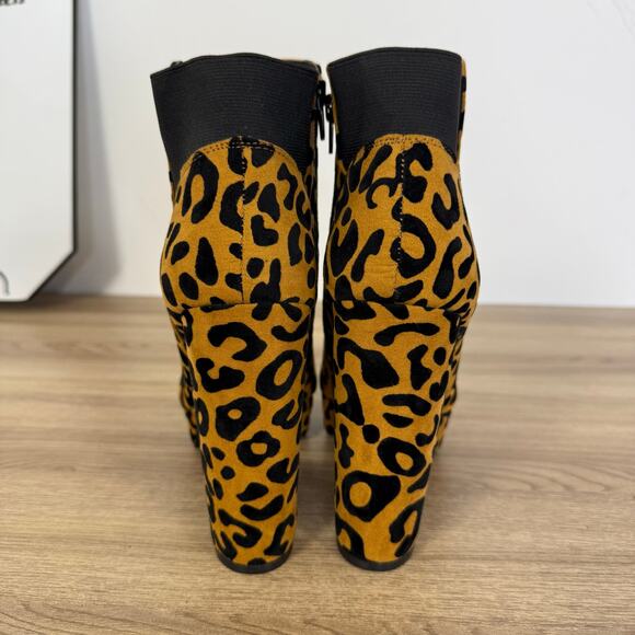 Unbranded Womens Leopard Print Platform Chunky Booties Size 9 Animal Print Club - Picture 3 of 10